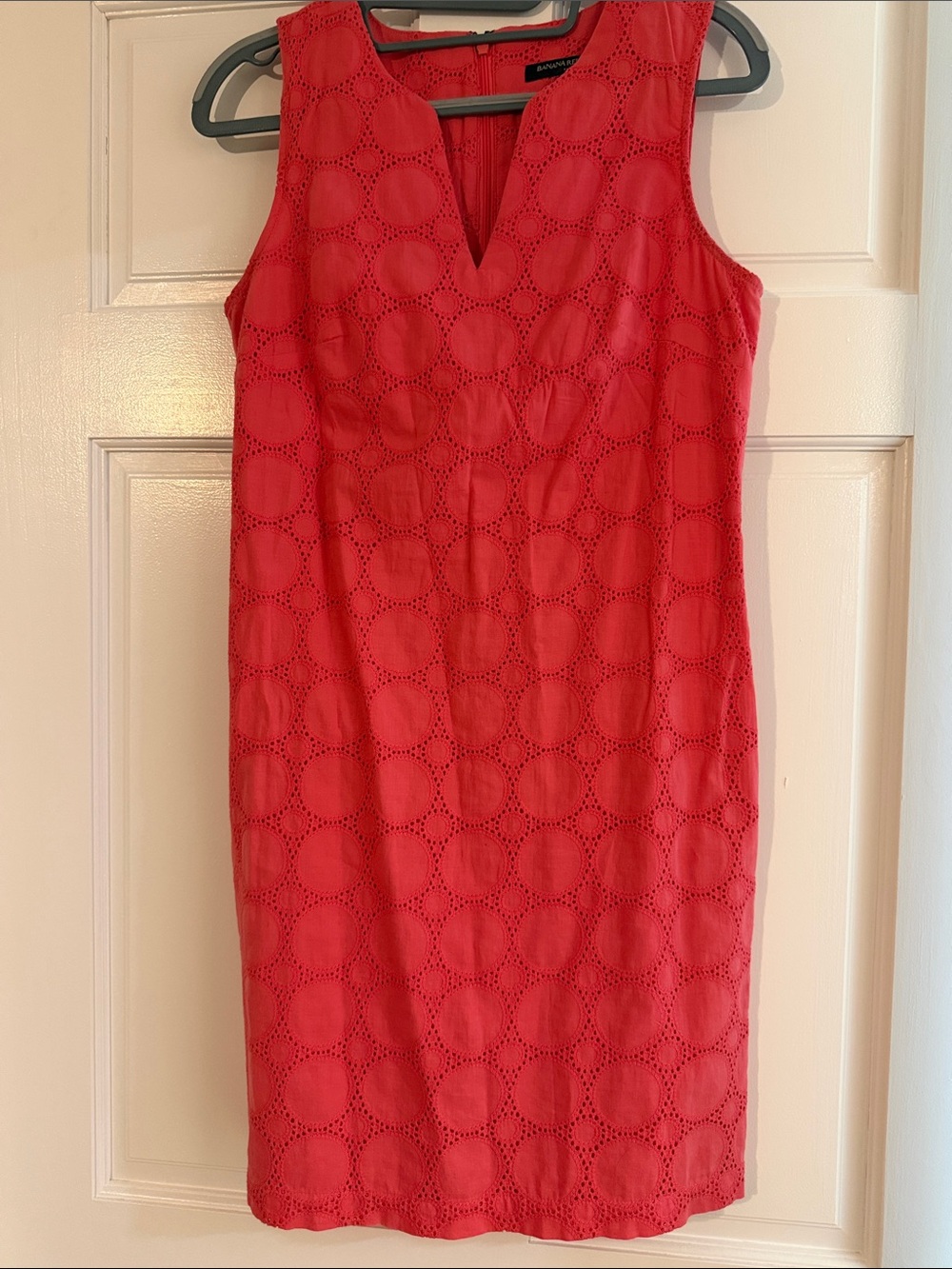 Banana Republic Coral Red Eyelet Dress